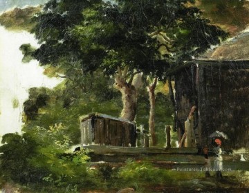 paysage avec maison dans les bois à saint thomas antilles Camille Pissarro Peinture à l'huile